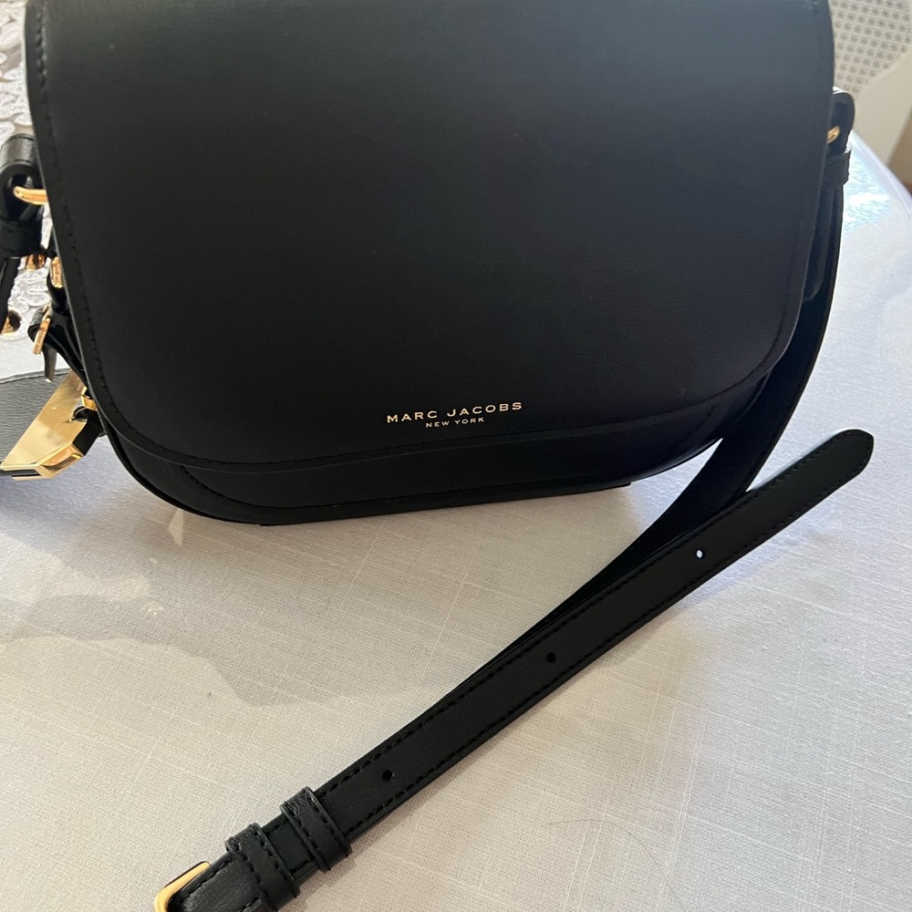 Marc Jacobs Black Leather Crossbody Saddle Bag - Picture 3 of 10